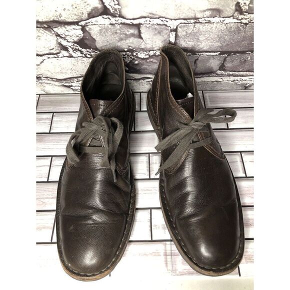 John Varvatos Brown Leather Hipster Chukka LaceUp Ankle Boots Men Sz 10M US/43EU - Picture 15 of 16